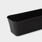 Ящик для цветов балконный «Ротанг», 12 л, 57.5×18×16 см, пластик, коричневый - Фото 3