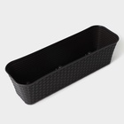 Ящик для цветов балконный «Ротанг», 12 л, 57.5×18×16 см, пластик, коричневый - Фото 4