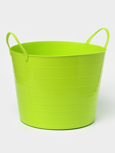 Корзина для белья мягкая, 27 л, d=37.5 см, h=30 см, ярко-зелёная