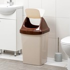 Контейнер для мусора «Свинг», 50 л, цвет бежевый мрамор - Фото 2