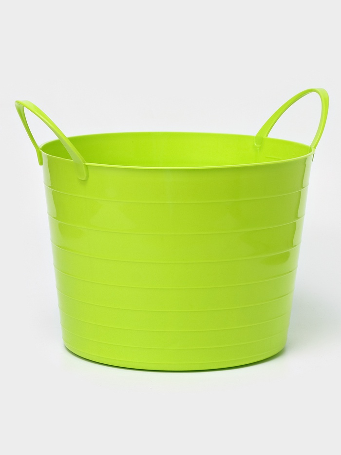 Корзина для белья мягкая, 17 л, d=33 см, h=24.5 см, ярко-зелёная