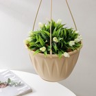 Кашпо для цветов подвесное «Алиция», 3 л, с поддоном, цвет белая глина - Фото 2