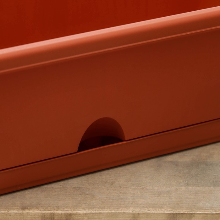 Ящик балконный с поддоном, 40 см, цвет терракотовый - фото 1911192728