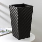 Кашпо для цветов со вставкой «Ротанг», 13 л, вставка 4.9 л, коричневое - Фото 1