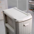 Комод узкий «Ротанг», 4-х секционный, белый - Фото 2