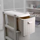 Комод узкий «Ротанг», 4-х секционный, белый - Фото 3