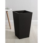 Кашпо для цветов со вставкой «Ротанг», 21 л (11.2 л), коричневое - Фото 1