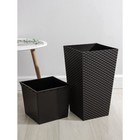 Кашпо для цветов со вставкой «Ротанг», 21 л (11.2 л), коричневое - Фото 4