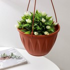 Кашпо для цветов подвесное «Алиция», 3 л, с поддоном, терракотовый - Фото 2