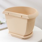 Кашпо для цветов с поддоном настенное «Ливия», 4.6 л, цвет белая глина - Фото 4