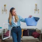 Корзина для белья мягкая, 17 л, 33×33×24,5 см, цвет сиреневый - Фото 3