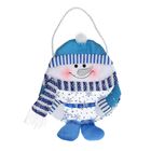 сумочка для подарков 26*20 см снеговик голубой - Фото 1
