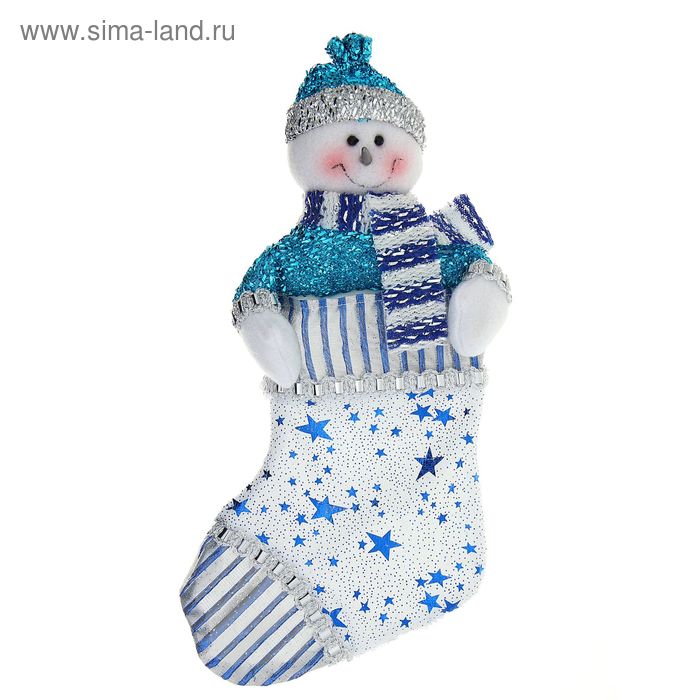 носок для подарков 19*13,5 см звездный снеговик - Фото 1