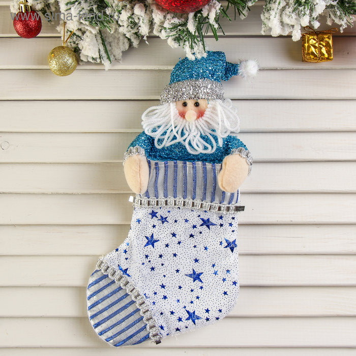 Носок для подарков "Дед Мороз - звездочёт" 19*13,5 см - Фото 1