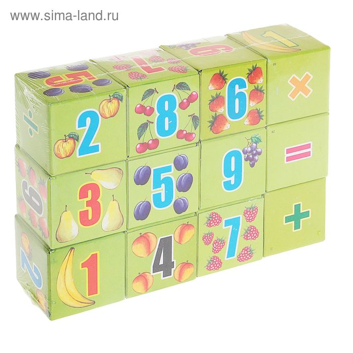 Кубики "Учимся считать", 12 штук - Фото 1