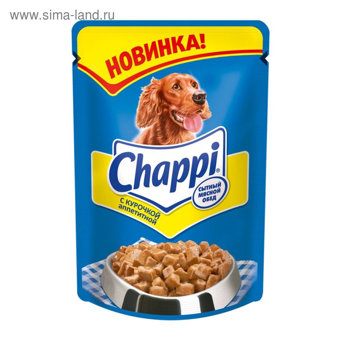 Влажный корм Chappi "Аппетитная курочка" для собак, пауч, 100 г - Фото 1