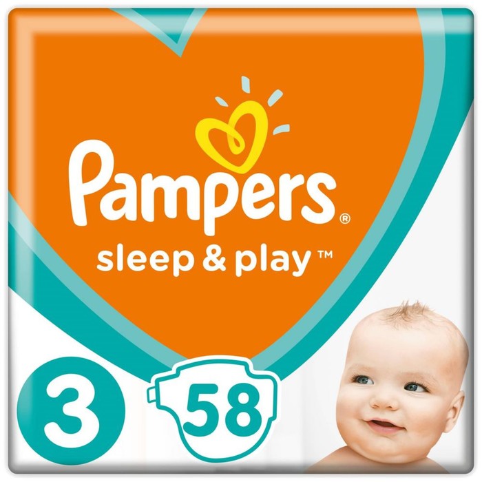 Подгузники Pampers Sleep & Play, 3 размер, 58 шт. - Фото 1