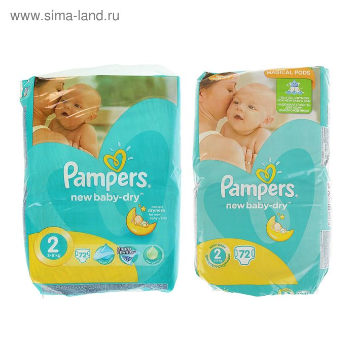 Подгузники «Pampers» New Baby-dry Mini (3-6 кг), 72 шт - Фото 1