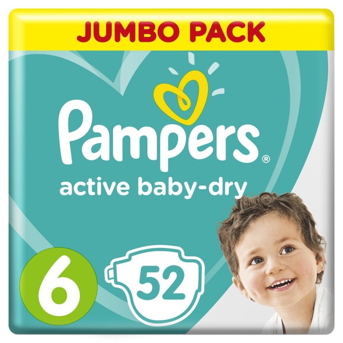 Подгузники «Pampers» Active Baby-dry, Extra Large, от 15 кг, 54 шт/уп - Фото 1