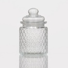 Банка для сыпучих «Сетка», 280 мл, 7.5×12 см, стекло, прозрачная - Фото 3