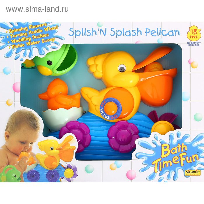 Игрушка для ванной «Пеликан» для детей от 18 месяцев - Фото 1