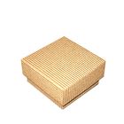 Коробка крафт из рифленого картона 7 х 7 х 3,5 см - Фото 1