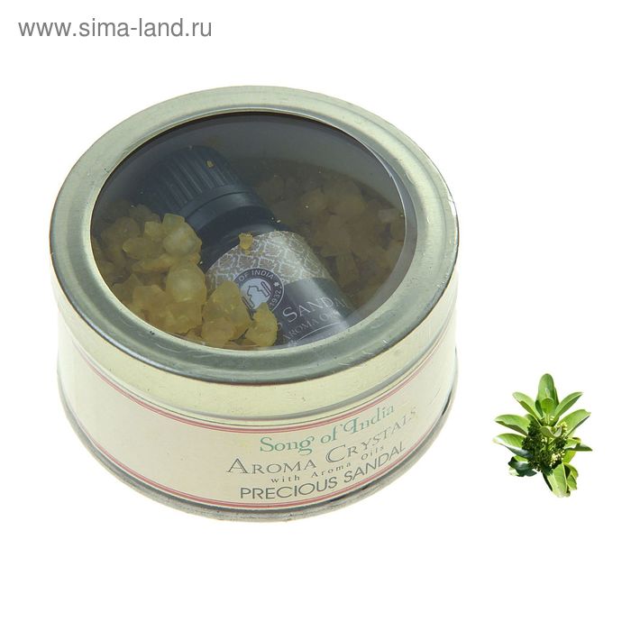 Аромакристаллы 70 гр с аромамаслом 10 мл в жестяной банке Драгоценный сандал - Фото 1