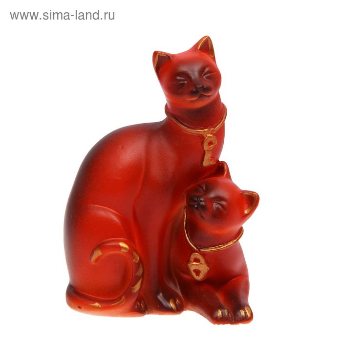 Фигура "Коты (ключик-замочек)" рыжий 1 6х6х9см - Фото 1