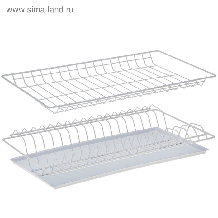 Комплект посудосушителей с поддоном для шкафа 50 см, 46,5×26,5 см, цвет белый - Фото 1