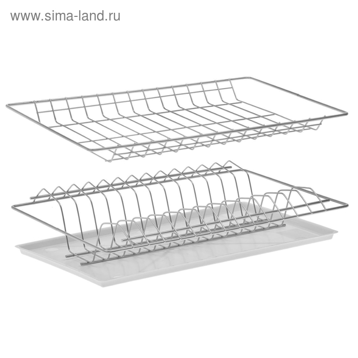 Комплект посудосушителей с поддоном, 41,5×25,6 см, для шкафа 45 см, цвет хром - Фото 1