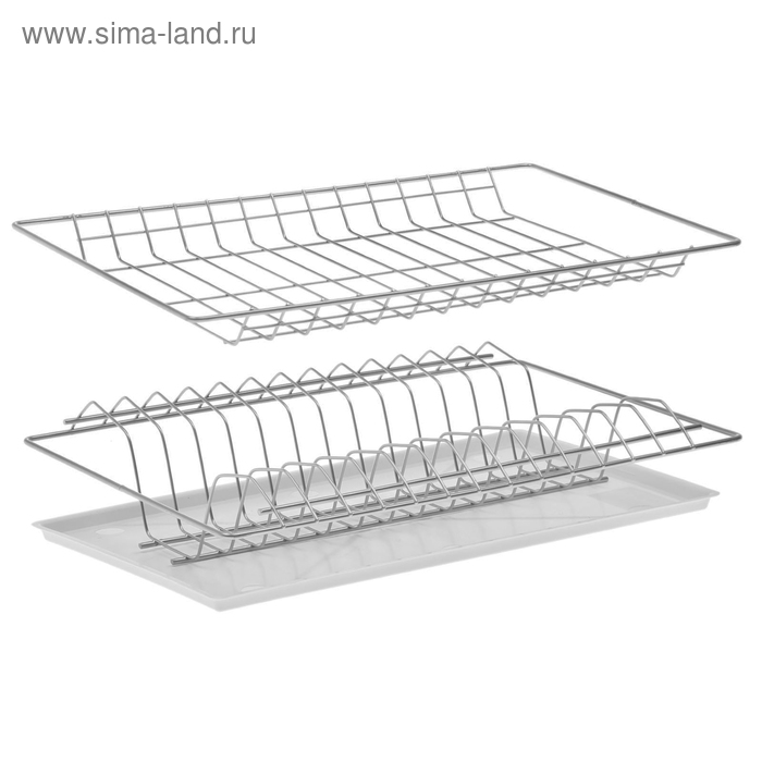 Комплект посудосушителей с поддоном, 41,5×25,6 см, для шкафа 45 см, хром - Фото 1