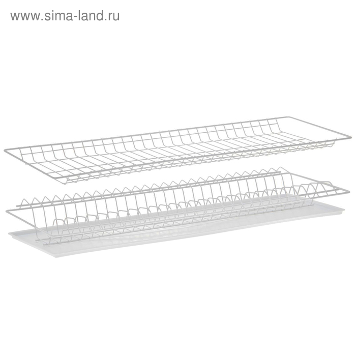 Комплект посудосушителей с поддоном для шкафа 80 см, 76,5×25,6 см, цвет белый - Фото 1