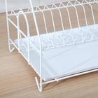 Сушилка для посуды с поддоном 2-х ярусная, 24×40×38 см, белый - Фото 3
