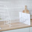 Сушилка для посуды с поддоном 2-х ярусная, 24×40×38 см, белый - Фото 4
