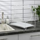 Сушилка для посуды с поддоном 2-х ярусная, настольно-настенная, 39.5×25×38 см, белый - Фото 2