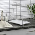 Сушилка для посуды с поддоном 2-х ярусная, настольно-настенная, 39.5×25×38 см, хром - Фото 2