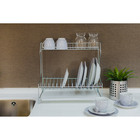 Сушилка для посуды с поддоном 2-х ярусная, настольно-настенная, 39,5×25×38 см, цинк, серебристый - Фото 7