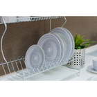 Сушилка для посуды с поддоном 2-х ярусная, настольно-настенная, 39,5×25×38 см, цинк, цвет серебристый - Фото 8