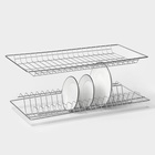 Сушилка для посуды с поддоном для шкафа 60 см, 56.5×25.6 см, белая - Фото 2