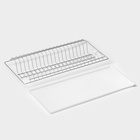 Сушилка для посуды с поддоном для шкафа 60 см, 56.5×25.6 см, белая - Фото 3