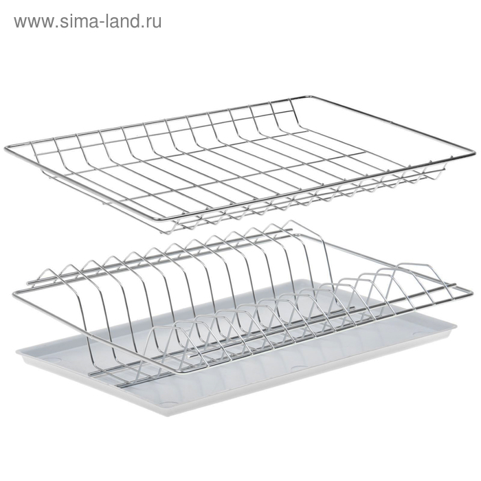 Комплект посудосушителей с поддоном 36,5×25,6 см, для шкафа 40 см, цинк - Фото 1