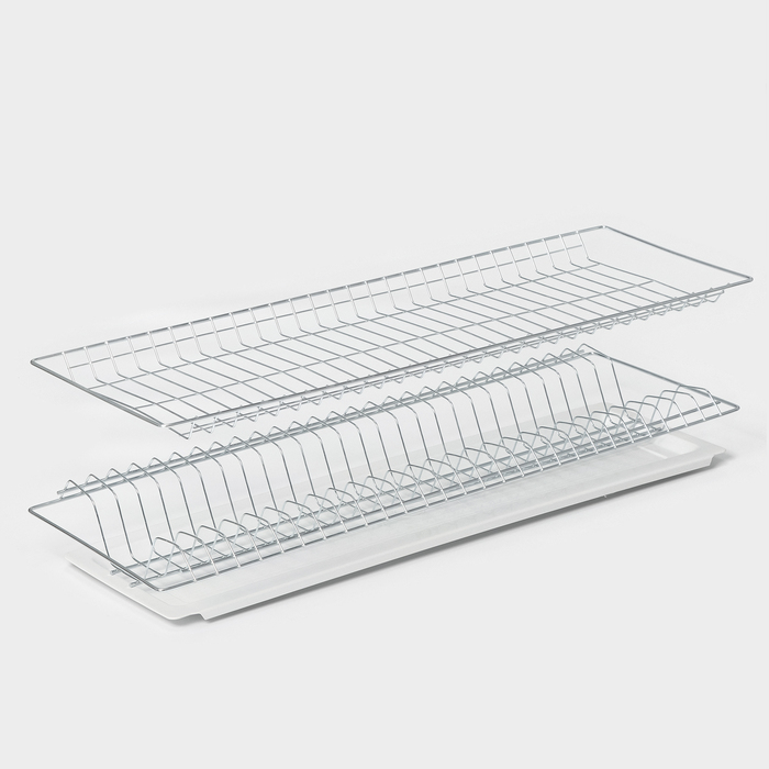Комплект посудосушителей с поддоном для шкафа 80 см, 76.5×25.6 см, цинк - Фото 1