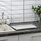 Сушилка для посуды с поддоном, 39×25×15 см, цвет хром - Фото 1