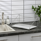 Сушилка для посуды с поддоном, 39×25×15 см, цвет хром - Фото 2