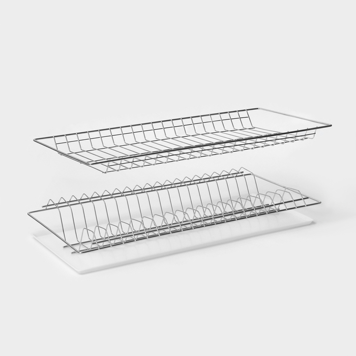 Комплект посудосушителей с поддоном для шкафа 60 см, 56.5×25.6 см, цинк - Фото 1