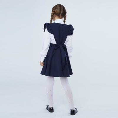 Сарафан школьный для девочки, синий, рост 128 см