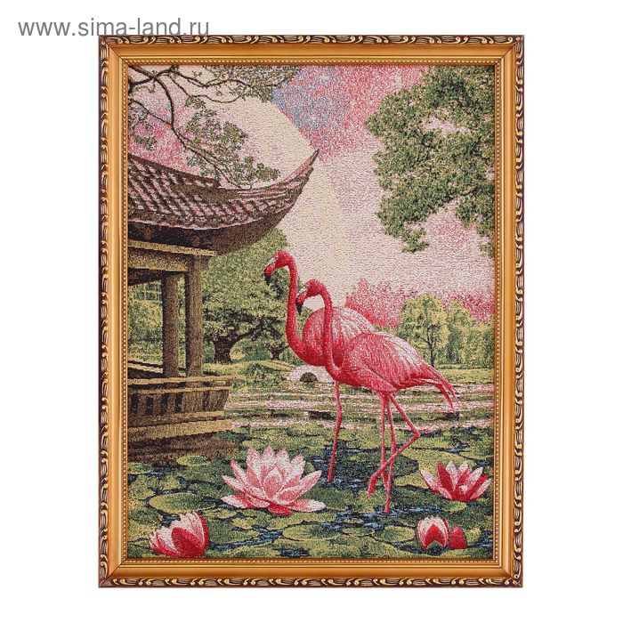 Гобеленовая картина "Розовый фламинго"   52*40см - Фото 1