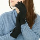 Перчатки женские "Бант" безразмерные, цвет чёрный - Фото 1