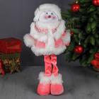 Мягкая игрушка "Снеговик в пушистой шубке" стоит 49*23 см розовый - Фото 1