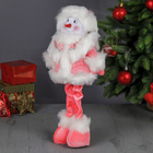 Мягкая игрушка "Снеговик в пушистой шубке" стоит 49*23 см розовый - Фото 3